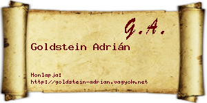 Goldstein Adrián névjegykártya